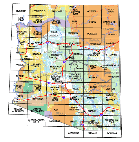 Phoenix North, Arizona 1:100,000-Scale Topographic Surface Management Status 60×30 Minute Quadrangle Map - Wide World Maps & MORE!