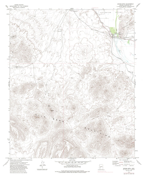 SPRING MOUNTAIN 7.5' AZ 1973 PI 1978 Map United States Geological Survey - Wide World Maps & MORE!