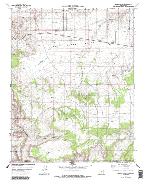 Bridger Point, UT-AZ 7.5' 1981 [Map] United States Geological Survey - Wide World Maps & MORE!
