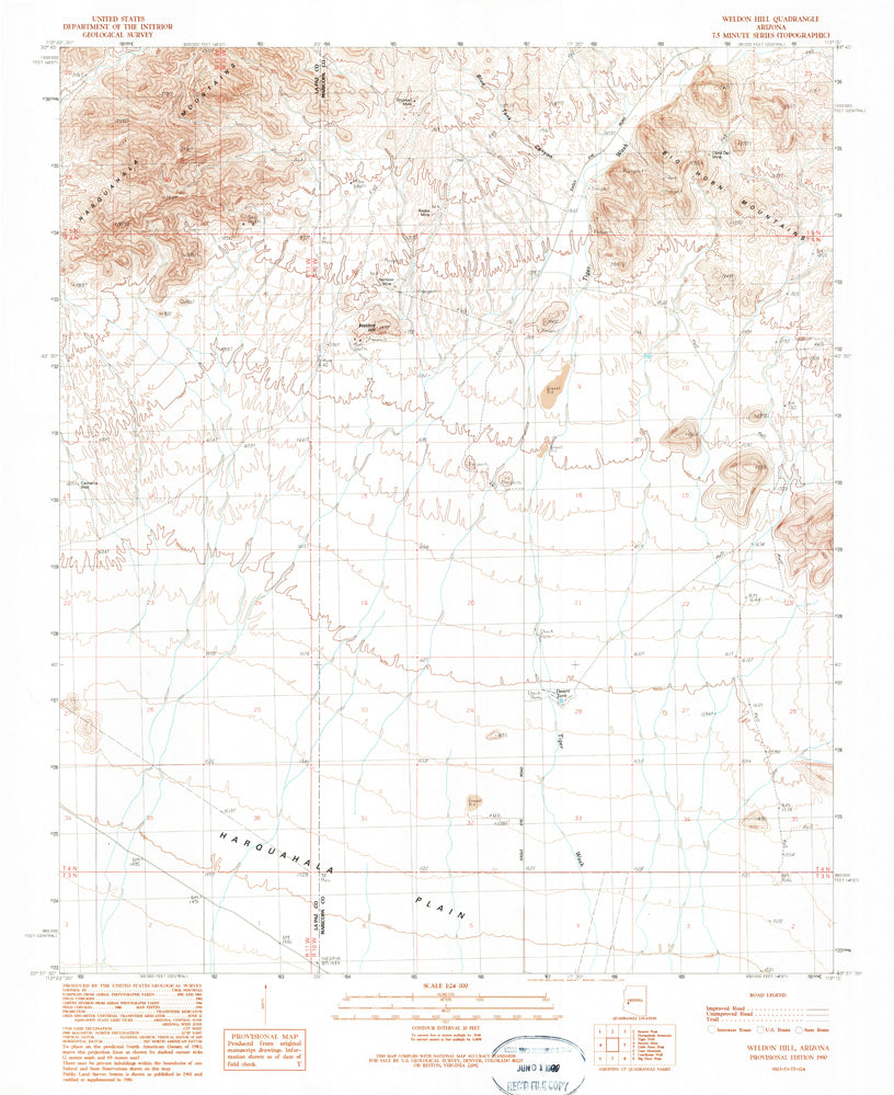 WELDON HILL 7.5' AZ 1990 Map United States Geological Survey