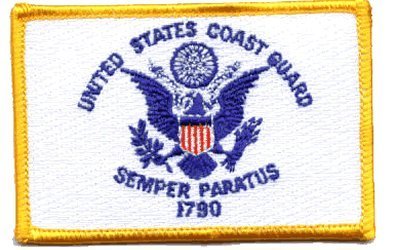 Coast Guard Flag Iron-on Embroidered Patch - Wide World Maps & MORE!