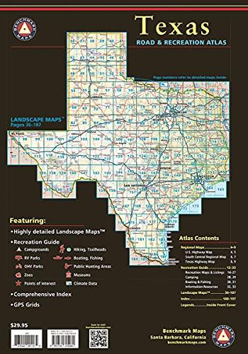 Texas Road & Recreation Atlas - 2nd Edition, 2022 (Benchmark Road & Recreation Atlases) [Spiral-bound] Benchmark Maps - Wide World Maps & MORE!
