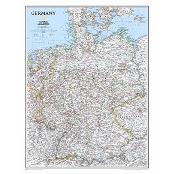 Germany Classic Political Wall Map Dry Erase Ready-to-Hang - Wide World Maps & MORE!
