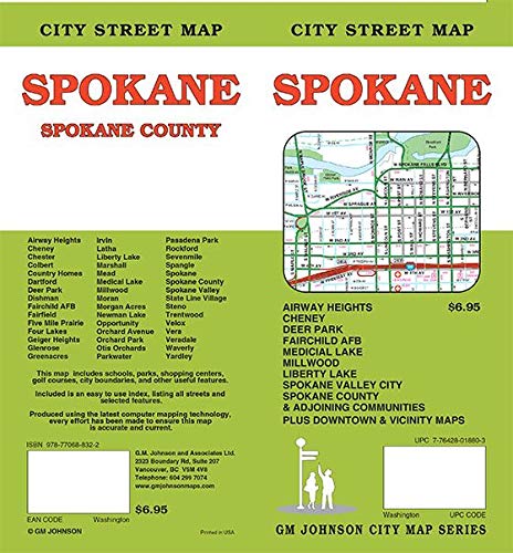 Spokane, Washington Street Map [Map] GM Johnson - Wide World Maps & MORE!