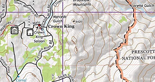 Crown King, Arizona Topographic Wall Map Keepsake Poster/Off-Road Series - Wide World Maps & MORE!