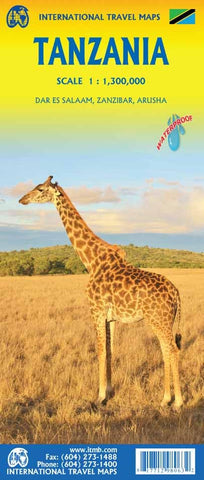 Tanzania Travel Reference Map 1:1.3M Waterproof [Map] ITMB Publishing Ltd - Wide World Maps & MORE!