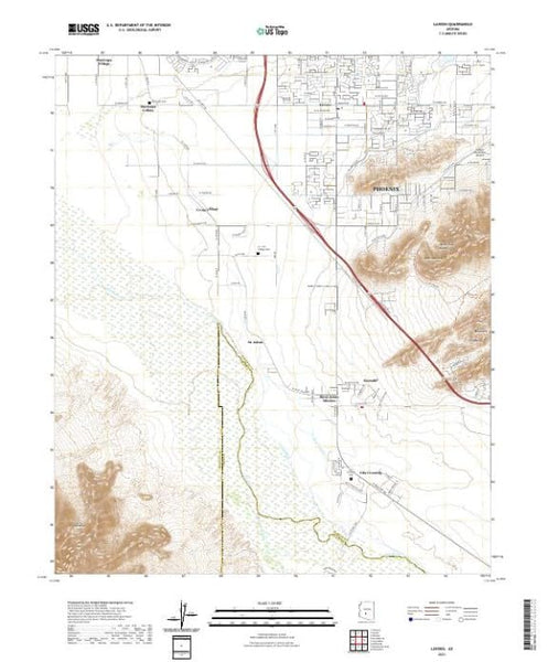 Laveen, Arizona 2021 (US Topo 7.5'×7.5' Topographic Quadrangle) [Map] United States Geological Survey - Wide World Maps & MORE!