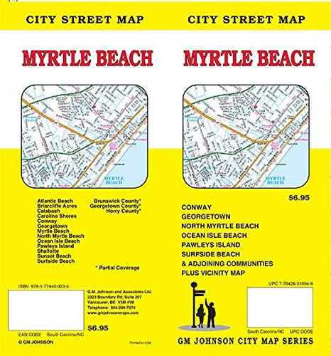 Myrtle Beach, South Carolina / North Carolina Street Map [Map] GM Johnson - Wide World Maps & MORE!