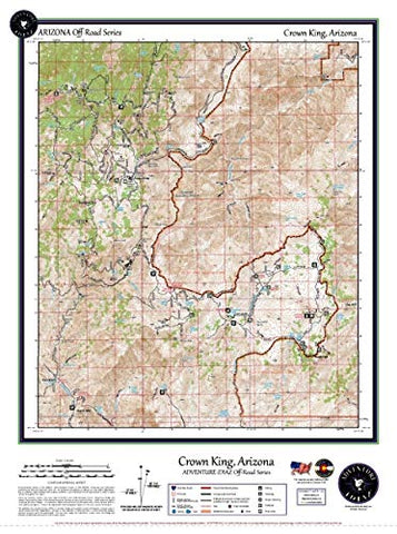 Crown King, Arizona Topographic Wall Map Keepsake Poster/Off-Road Series - Wide World Maps & MORE!