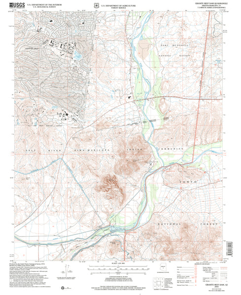 Granite Reef Dam, Arizona 2004 (7.5'×7.5' Topographic Quadrangle) [Map] United States Geological Survey - Wide World Maps & MORE!
