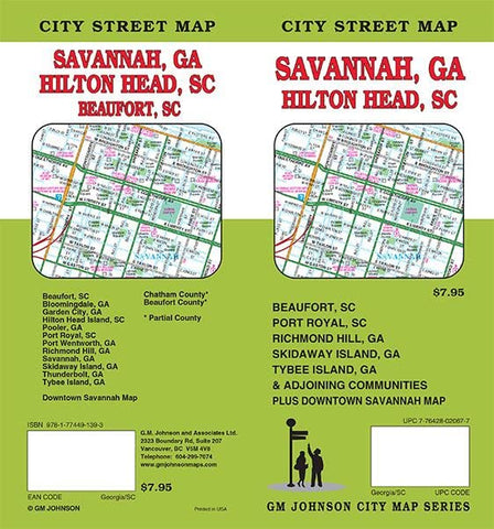 City Street Map Savannah, GA / Hilton Head, SC / Beaufort, SC