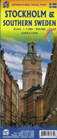 Stockholm & Southern Sweden Travel Reference Map 1:7,400/900k - Wide World Maps & MORE!