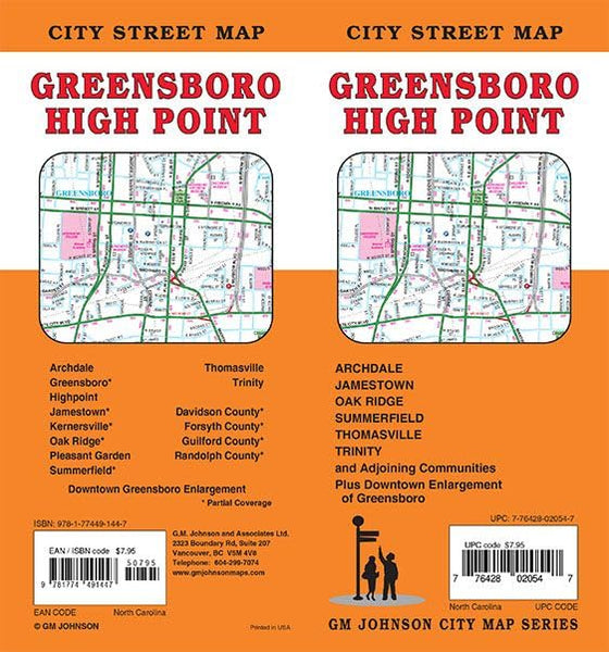 Greensboro / High Point, North Carolina Street Map [Map] GM Johnson - Wide World Maps & MORE!