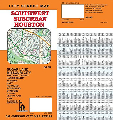 Southwest Suburban Houston / Sugarland / Missouri City, Texas Street Map GM Johnson