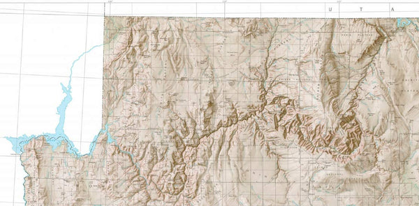 State of Arizona Base Map and Contours Shaded Relief (Dry-Erase Laminated) - Wide World Maps & MORE!