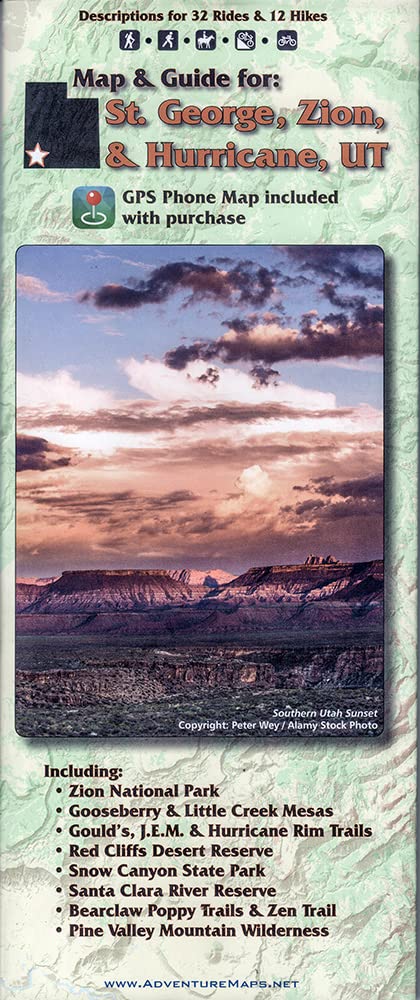 Map & Guide for St, George, Zion and Hurricane, UT [Map] Adventure Maps cartographers - Wide World Maps & MORE!