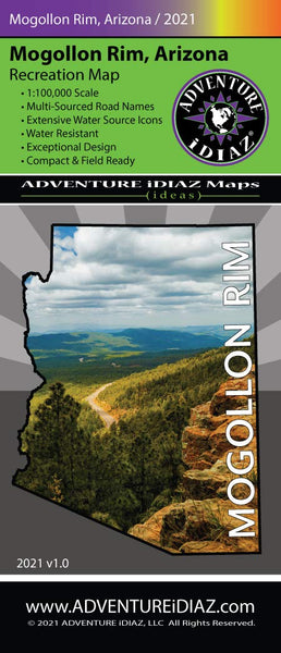 ADVENTURE iDIAZ: Arizona Mogollon Rim Map [Coconino National Forest, Sitgreaves National Forest, Tonto National Forest] [Map] - Wide World Maps & MORE!