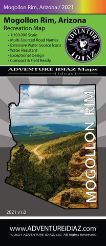 ADVENTURE iDIAZ: Arizona Mogollon Rim Map [Coconino National Forest, Sitgreaves National Forest, Tonto National Forest] [Map] - Wide World Maps & MORE!