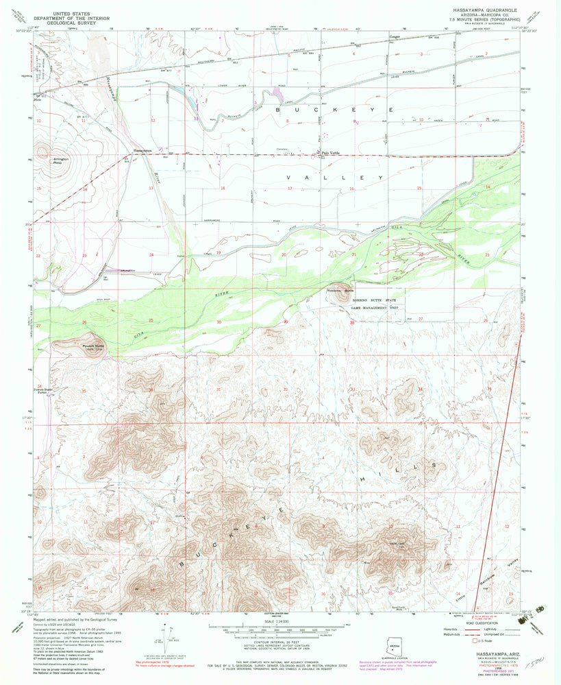 HASSAYAMPA 7.5' AZ 1958 PR 1971 PI 1978 Map United States Geological Survey
