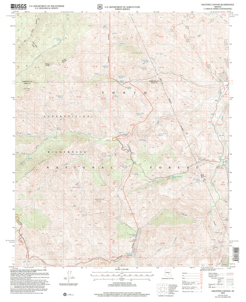 HAUNTED CANYON, Arizona (7.5'×7.5' Topographic Quadrangle) - Wide World Maps & MORE!