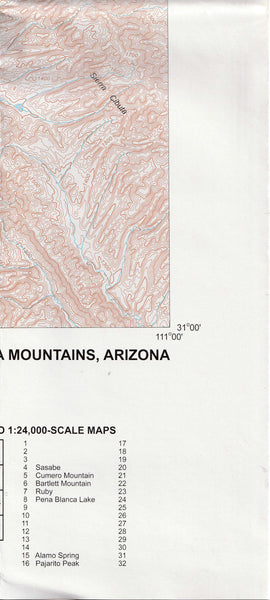 Atascosa Mountains, Arizona Surface Management Status 1:100,000-Scale Topographic Map - Wide World Maps & MORE!