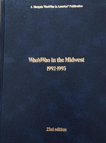 Who's Who in the Midwest, 1992-93 unknown author - Wide World Maps & MORE!