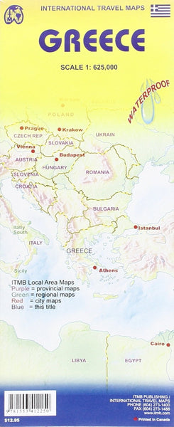 Greece Travel Reference Map (Wp): 1:625,000 [Map] ITMB Publishing Ltd - Wide World Maps & MORE!