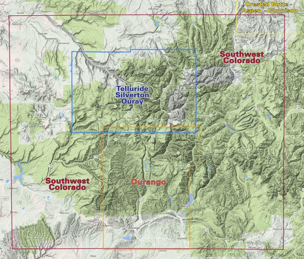 Telluride | Silverton | Ouray, Colorado Trails Recreation Topo Map [Map] Latitude 40º - Wide World Maps & MORE!