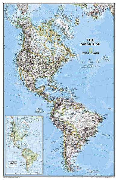 National Geographic Americas Wall Map - Classic (23.75 x 36.5 in) (National Geographic Reference Map) [Map] National Geographic Maps - Wide World Maps & MORE!
