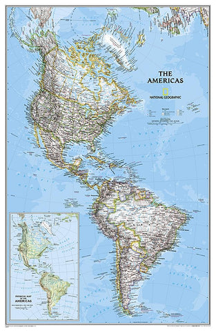 National Geographic Americas Wall Map - Classic (23.75 x 36.5 in) (National Geographic Reference Map) [Map] National Geographic Maps - Wide World Maps & MORE!