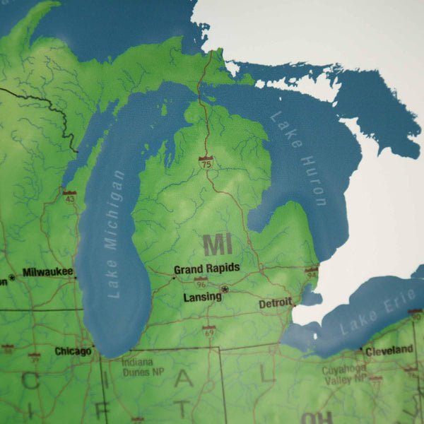 Hubbard Scientific United States Classic Raised Relief | A True 3D Map You Can Feel the Terrain | Vaccum-formed Molded Map | 36'' x 24'' | Detailed Topography - Wide World Maps & MORE!