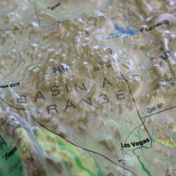 Hubbard Scientific United States Classic Raised Relief | A True 3D Map You Can Feel the Terrain | Vaccum-formed Molded Map | 36'' x 24'' | Detailed Topography - Wide World Maps & MORE!