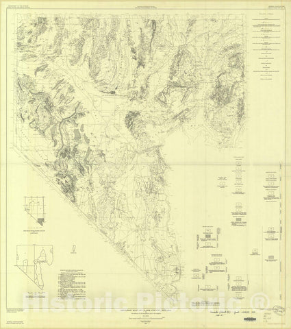 Historic Pictoric Map : Geologic map of Clark County, Nevada, 1958 Cartography Wall Art :