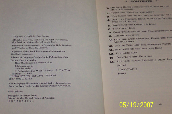 Hear That Lonesome Whistle Blow: Railroads in the West Brown, Dee - Wide World Maps & MORE!