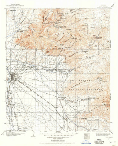 Historic Pictoric Map - 1904 Tucson, AZ - - USGS Historical Topographic Wall Art : 18in x 24in, Large Wall Art Map - Wide World Maps & MORE!