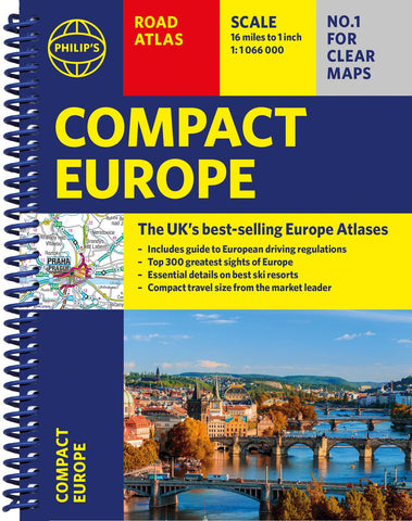 Philip's Compact Atlas Europe [Spiral-bound] Philip's Maps
