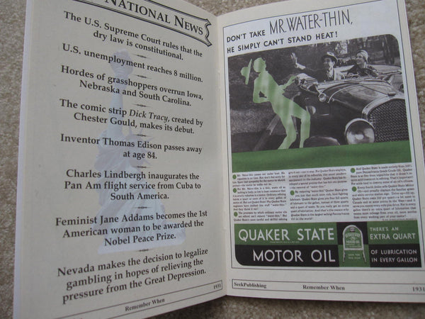 Remember When a Nostalgic Look Back in Time 1931 - Wide World Maps & MORE!