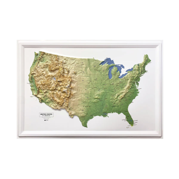 Hubbard Scientific United States Classic Raised Relief | A True 3D Map You Can Feel the Terrain | Vaccum-formed Molded Map | 36'' x 24'' | Detailed Topography - Wide World Maps & MORE!