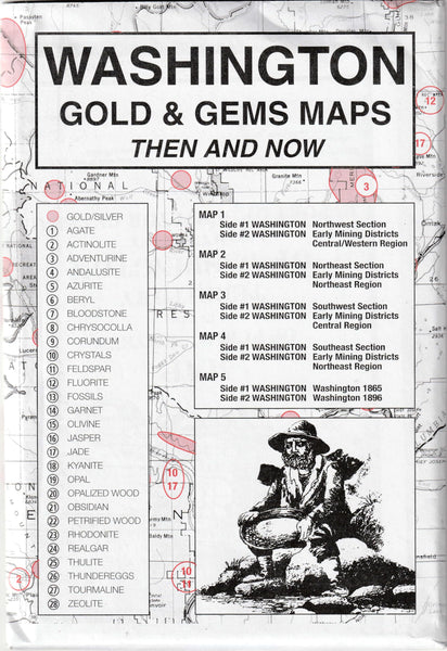 Then and Now #1862: Washington Gold & Gems Maps [Loose Leaf] R. N. Preston - Wide World Maps & MORE!
