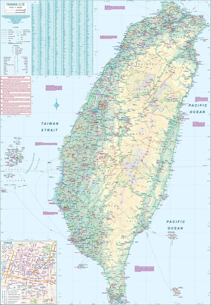 Taiwan & Taipei Travel Reference Map 1:386k/1:16k - Tainan