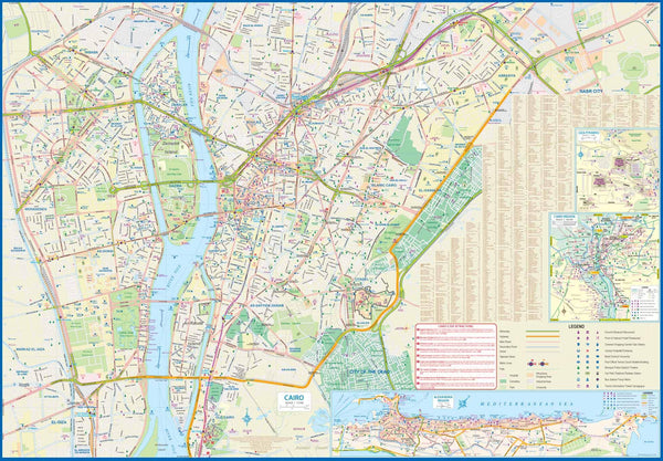 Egypt & Cairo Travel Reference Map 1:1,000,000/1:12,500 - Wide World Maps & MORE!
