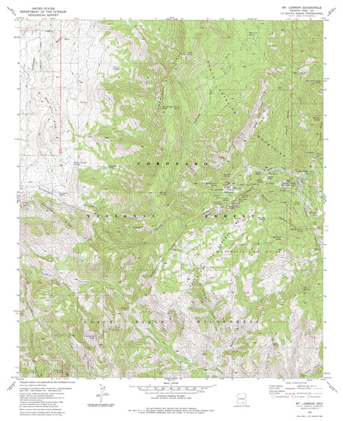 Mount Lemmon, Arizona 1981 (7.5'×7.5' Topographic Quadrangle) [Map] United States Geological Survey - Wide World Maps & MORE!