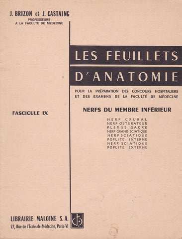 Les feuillets d'anatomie. Nerfs du membre inférieur [Paperback] J. Brizon and J. Castaing - Wide World Maps & MORE!