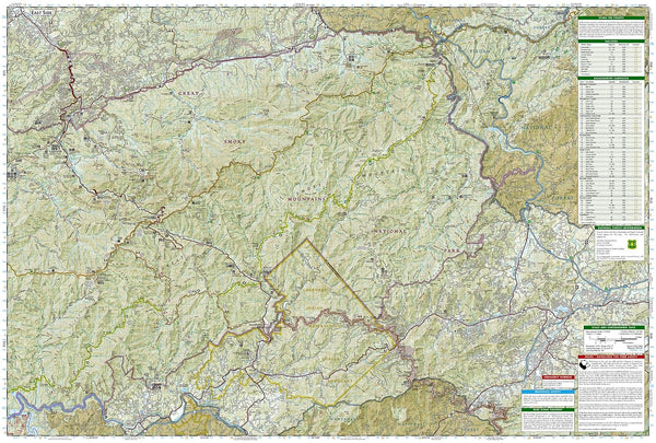 Great Smoky Mountains National Park Map (Trails Illustrated Topographic Map 229) Tennessee North Carolina
