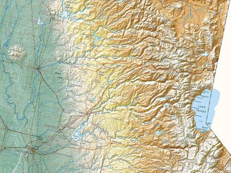 California Large Topographic Wall Map by Raven Maps, Laminated Print - Wide World Maps & MORE!