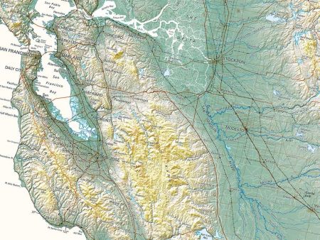 California Large Topographic Wall Map by Raven Maps, Fine Art Print on Paper (Non-Laminated) - Wide World Maps & MORE!