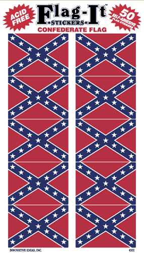 Confederate Flag Self-Adhesive Stickers (50 Count)