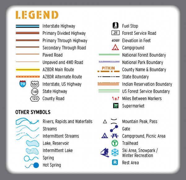 Arizona Backcountry Discovery Route (AZBDR) - Arizona BDR Series Map - Wide World Maps & MORE!