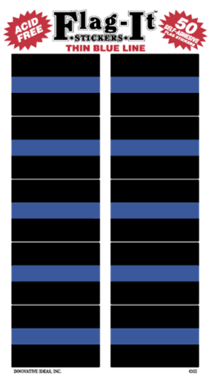Thin Blue Line Flag Self-Adhesive Stickers (50 Count)