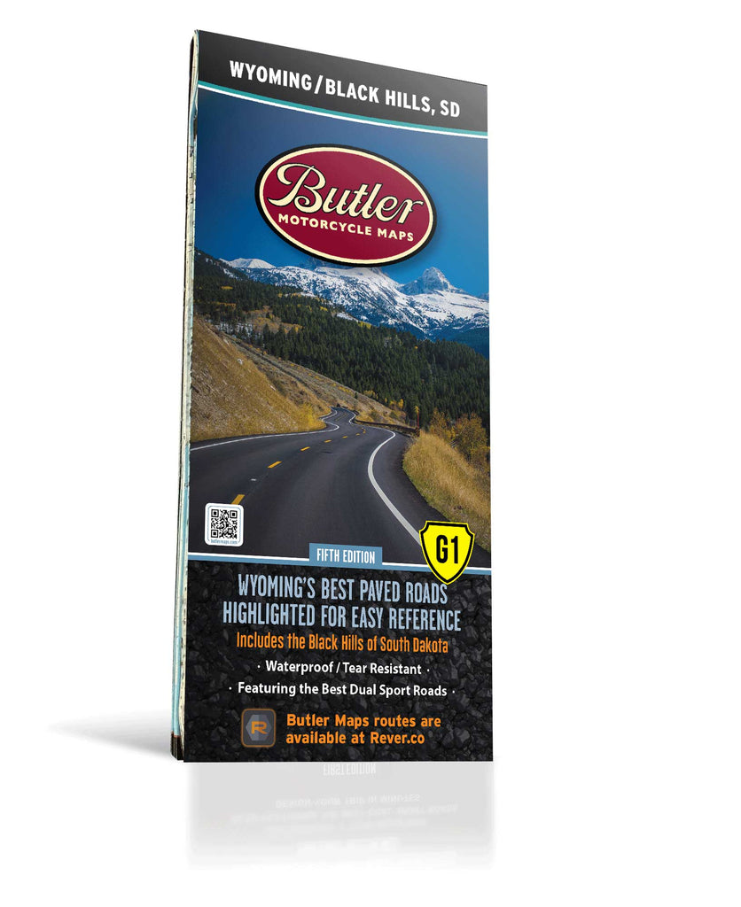 Best Paved Roads in Wyoming and the Black Hills of South Dakota - G1 Series Butler Map